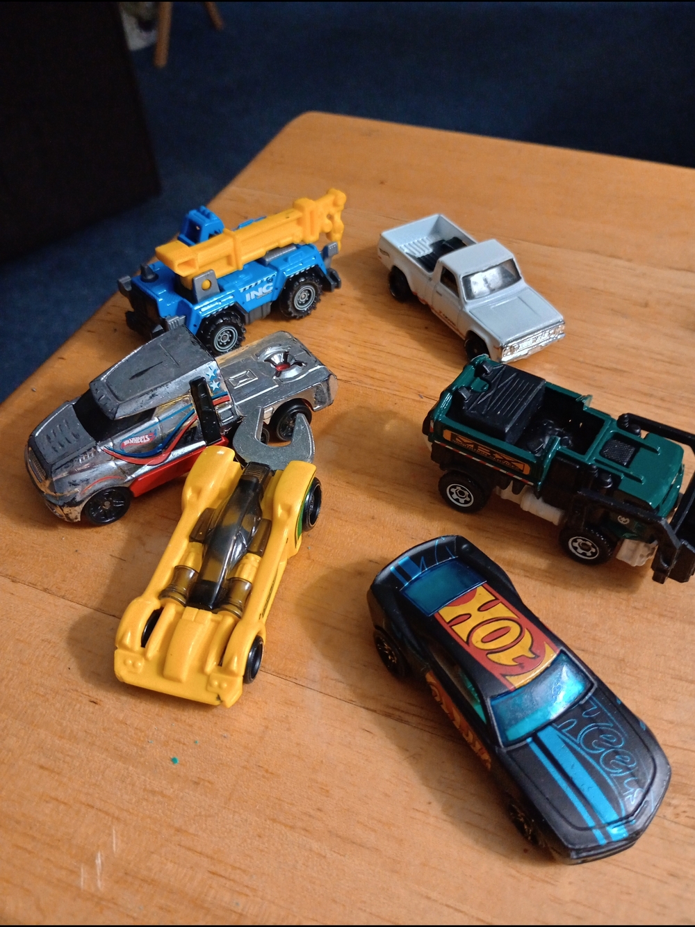 Assorted Kids Toy Vehicles - Blue, Yellow, Silver, Green, Black